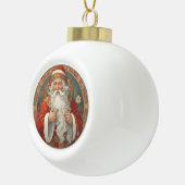 Santa Claus Vintag Hat Snowflake Gerahmte Ornament (Rechts)