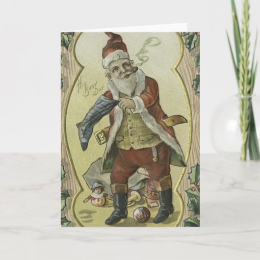 Santa Claus Vintag Illustration Karte (Vorderseite)