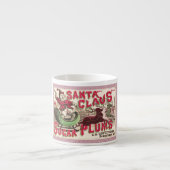 Santa Claus Vintag Illustration Sleigh Espressotasse (Vorderseite)