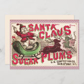 Santa Claus Vintag Illustration Sleigh Feiertagskarte (Vorne/Hinten)