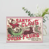 Santa Claus Vintag Illustration Sleigh Feiertagskarte (Stehend Vorderseite)