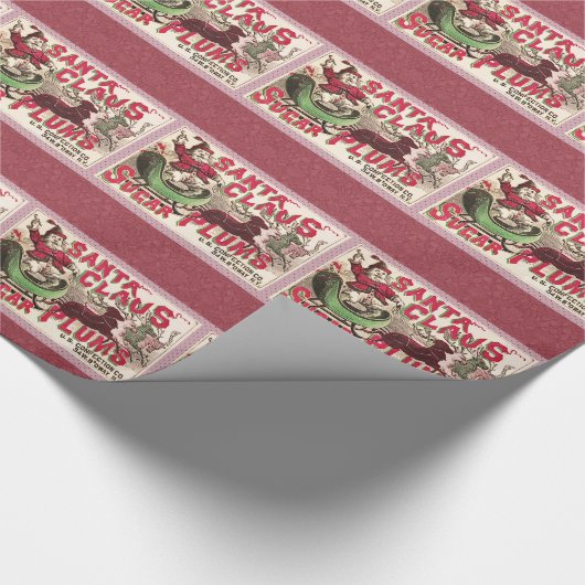 Santa Claus Vintag Illustration Sleigh Geschenkpapier (Ecke)