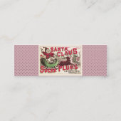 Santa Claus Vintag Illustration Sleigh Mini Visitenkarte (Rückseite)