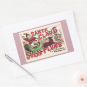 Santa Claus Vintag Illustration Sleigh Rechteckiger Aufkleber (Umschlag)