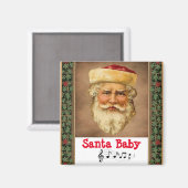Santa Claus Vintag Magnet (Vorderseite/Rückseite)