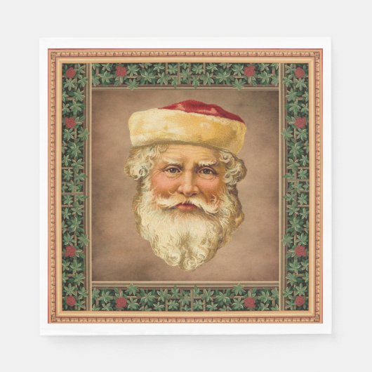 Santa Claus Vintag Paper Napkin Serviette (Vorderseite)