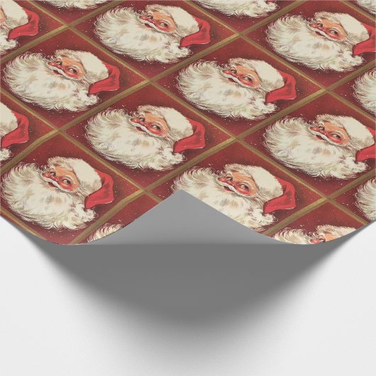 Santa Claus Vintag Retro Urlaub Geschenkpapier (Ecke)