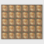Santa Claus Vintag Wrapping Paper Geschenkpapier (Flach)