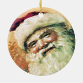 Santa Claus Vintage Weihnachten Keramik Ornament (Hinten)
