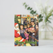 Santa Claus Vintage Weihnachtskarte Feiertagspostkarte (Stehend Vorderseite)