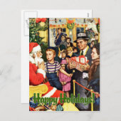 Santa Claus Vintage Weihnachtskarte Feiertagspostkarte (Vorne/Hinten)