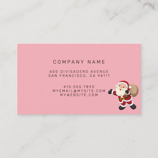 Santa Claus Visitenkarte (Rückseite)