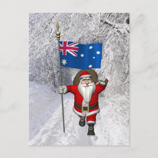 Santa Claus Visiting Australia Postkarte (Vorderseite)