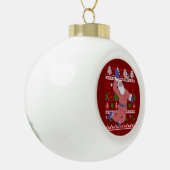 Santa Claus Volleyball Ugly Weihnachten Keramik Kugel-Ornament (Links)