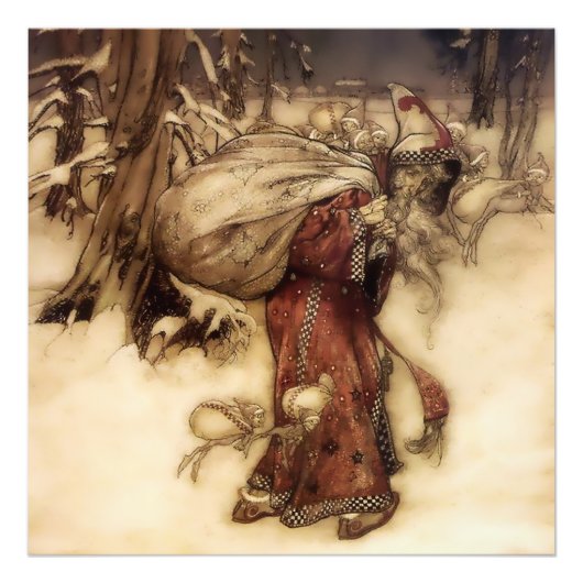 "Santa Claus" von Arthur Rackham Fotodruck (Vorne)