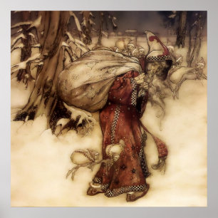 "Santa Claus" von Arthur Rackham Poster