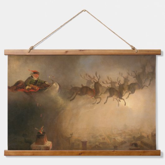 Santa Claus von William Holbrook Beard Wandteppich Mit Holzrahmen (Vorne)