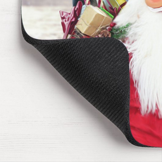 Santa Claus w Christmas Miniature Schnauzer Dog Mousepad (Ecke)