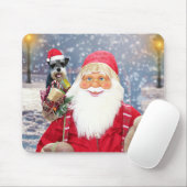 Santa Claus w Christmas Miniature Schnauzer Dog Mousepad (Mit Mouse)