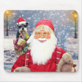 Santa Claus w Christmas Miniature Schnauzer Dog Mousepad (Vorne)