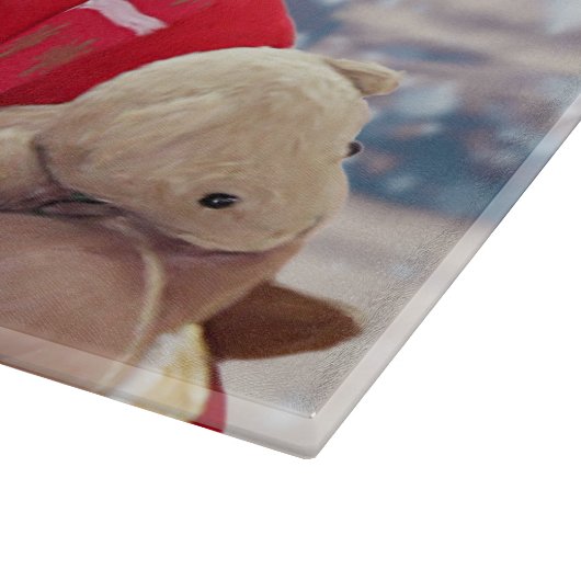 Santa Claus w Christmas Miniature Schnauzer Dog Schneidebrett (Ecke)