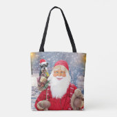 Santa Claus w Christmas Miniature Schnauzer Dog Tasche (Rückseite)