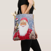 Santa Claus w Christmas Miniature Schnauzer Dog Tasche (Von Nahem)