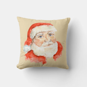 Santa-Claus-Wasserfarben-Wurfkissen Kissen