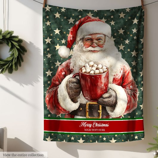 Santa Claus Watercolor Blanket Personalisiert Fleecedecke
