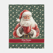 Santa Claus Watercolor Blanket Personalisiert Fleecedecke (Vorderseite)