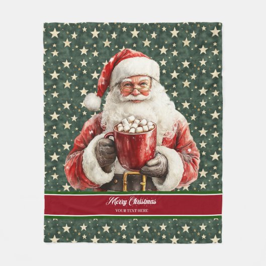 Santa Claus Watercolor Blanket Personalisiert Fleecedecke (Vorderseite)