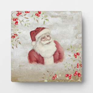 Santa Claus Watercolor Weihnachten Fotoplatte