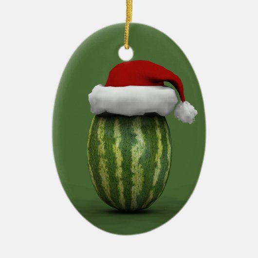 Santa Claus Watermelon Keramikornament (Vorne)