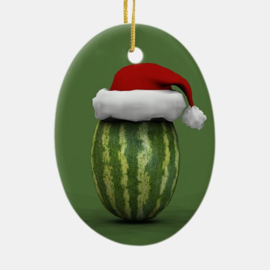 Santa Claus Watermelon Keramikornament (Hinten)