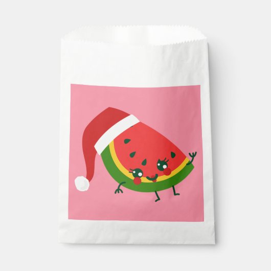 Santa claus watermelon rosa Weihnachten Geschenktütchen (Vorderseite)