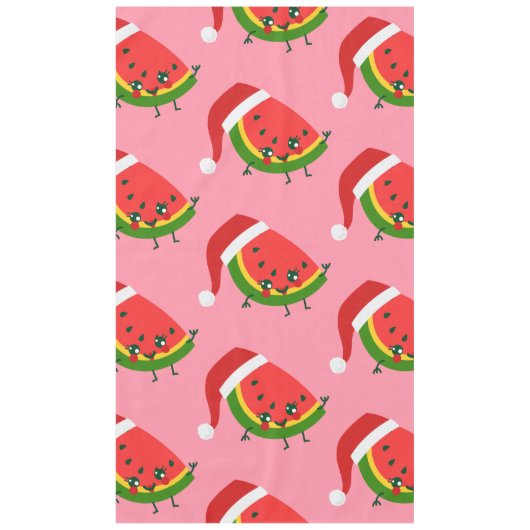 Santa claus watermelon rosa Weihnachten Tischdecke (Vorderseite)