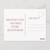 Santa Claus waving cheerfully from a snowy window Postkarte (Rückseite)