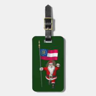 Santa Claus Waving Flag von Georgia Gepäckanhänger