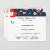 Santa Claus Wedding RSVP Card Einladungspostkarte (Vorne/Hinten)