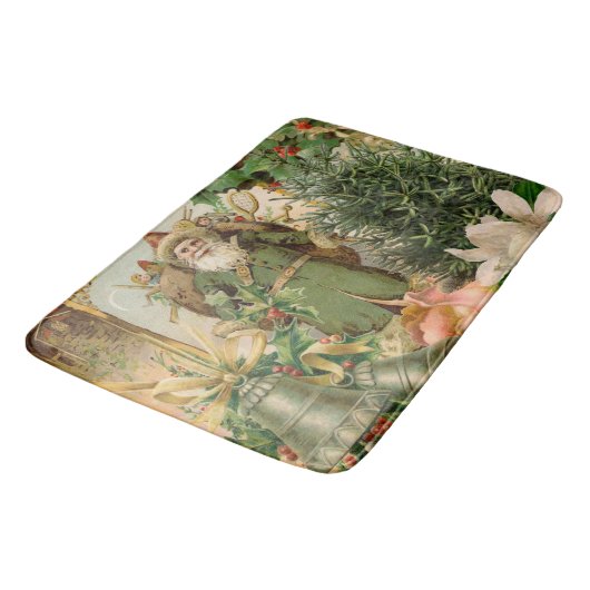 Santa Claus Weihnachten Antike Schöne Kunst Badematte (Schrägansicht)