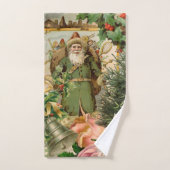 Santa Claus Weihnachten Antike Schöne Kunst Badhandtuch Set (Handtuch)