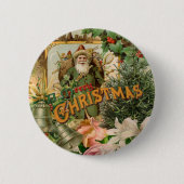 Santa Claus Weihnachten Antike Schöne Kunst Button (Vorderseite)