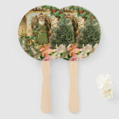 Santa Claus Weihnachten Antike Schöne Kunst Fächer (Vorne und Hinten)