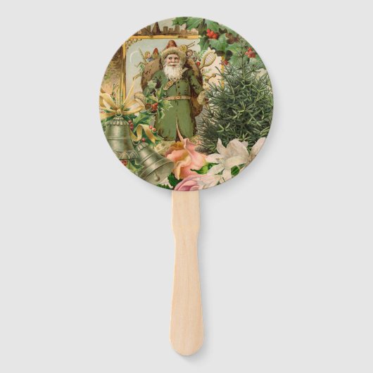 Santa Claus Weihnachten Antike Schöne Kunst Fächer (Vorderseite)