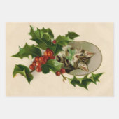 Santa Claus Weihnachten Antike Schöne Kunst Geschenkpapier Set (Vorderseite 3)