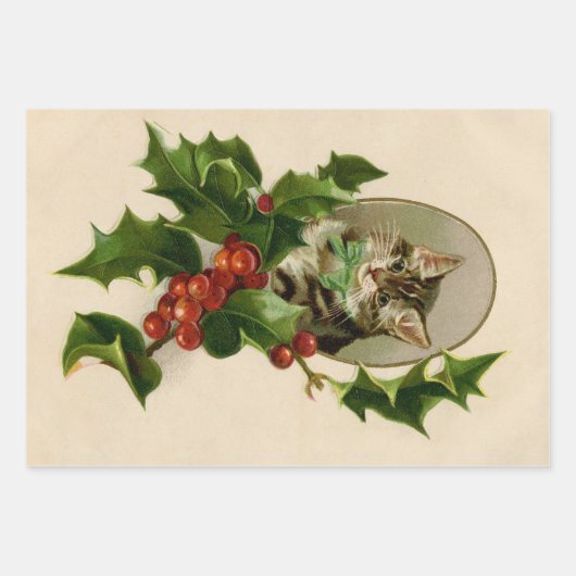 Santa Claus Weihnachten Antike Schöne Kunst Geschenkpapier Set (Vorderseite 3)