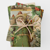 Santa Claus Weihnachten Antike Schöne Kunst Geschenkpapier Set (Beispiel)