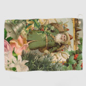 Santa Claus Weihnachten Antike Schöne Kunst Golfhandtuch (Horizontal)