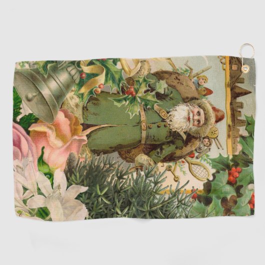 Santa Claus Weihnachten Antike Schöne Kunst Golfhandtuch (Horizontal)