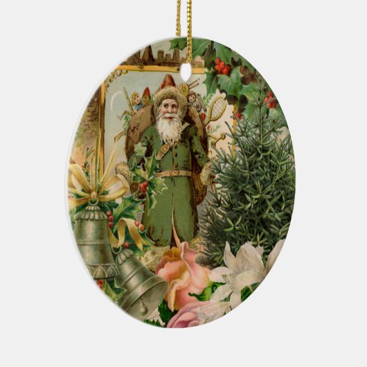 Santa Claus Weihnachten Antike Schöne Kunst Keramik Ornament (Rechts)